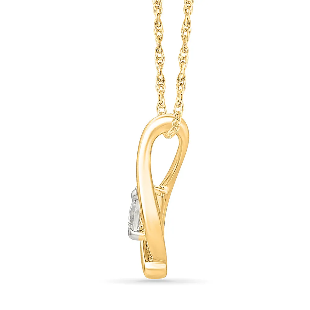Teardrop Diamond Pendant with Infinity Twist