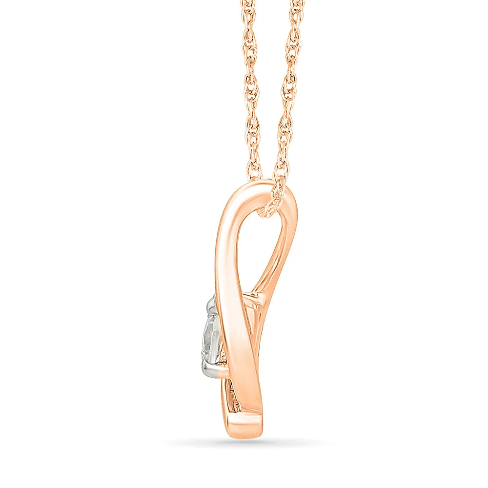 Teardrop Diamond Pendant with Infinity Twist