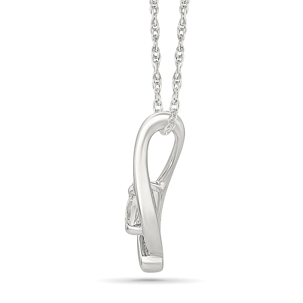 Teardrop Diamond Pendant with Infinity Twist