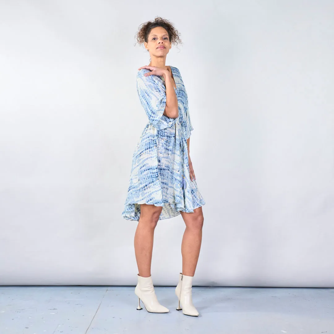 Tie-dye boho maxi dress with back tie wholesale