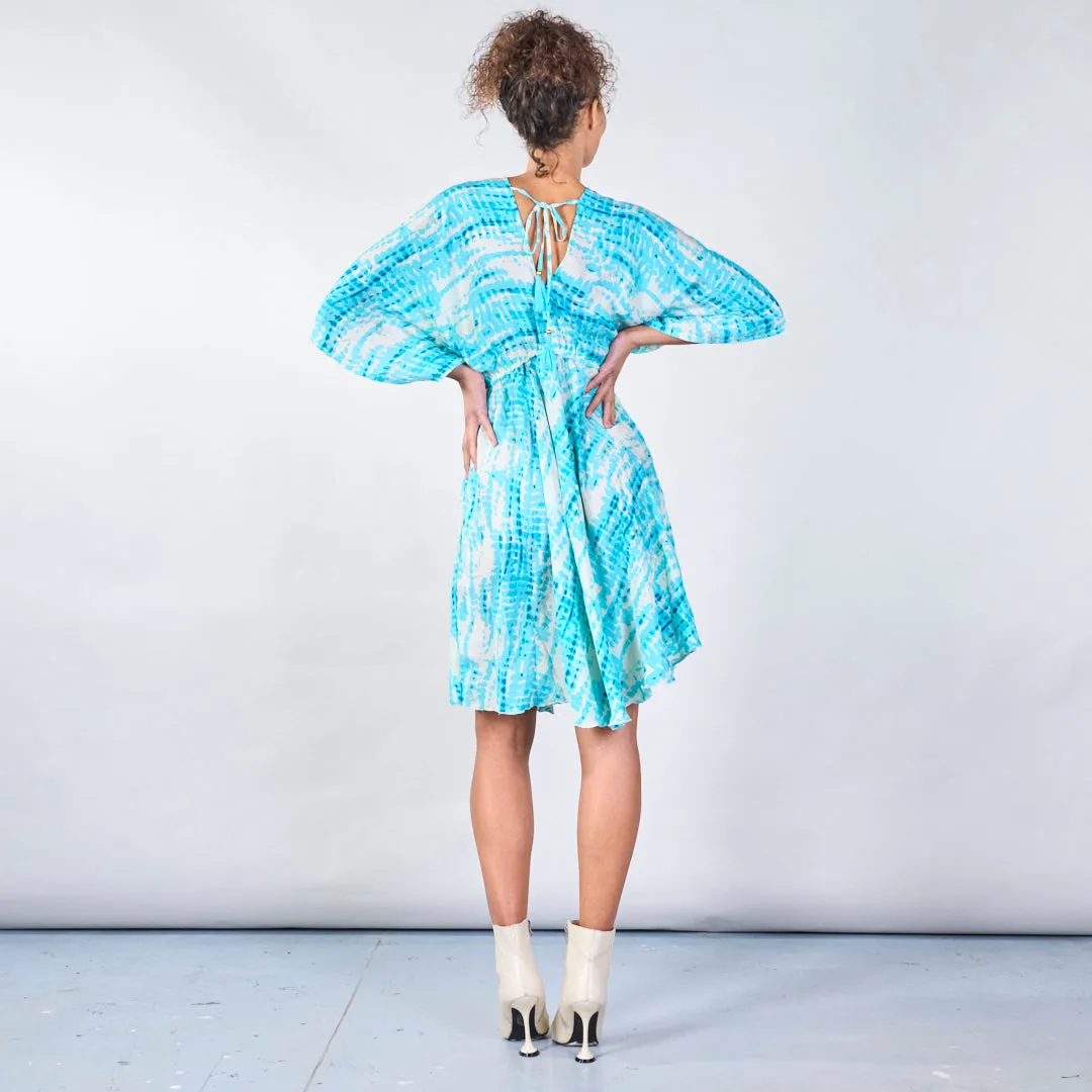 Tie-dye boho maxi dress with back tie wholesale