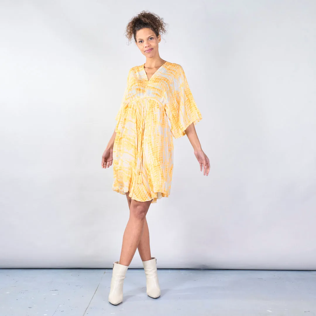 Tie-dye boho maxi dress with back tie wholesale