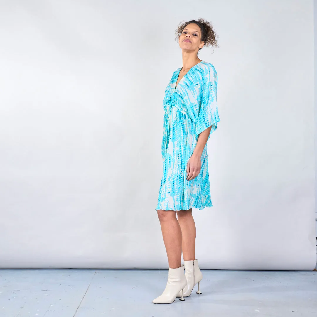 Tie-dye boho maxi dress with back tie wholesale