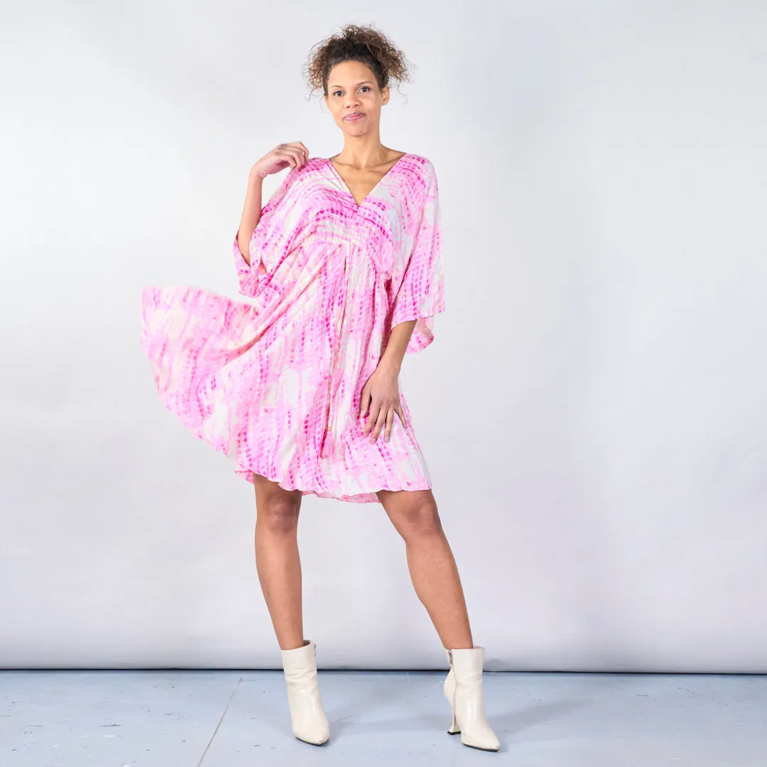 Tie-dye boho maxi dress with back tie wholesale