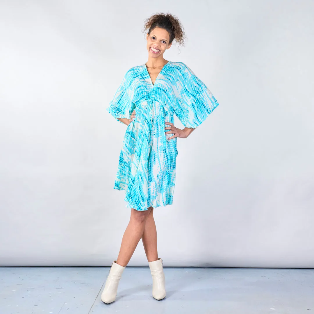 Tie-dye boho maxi dress with back tie wholesale