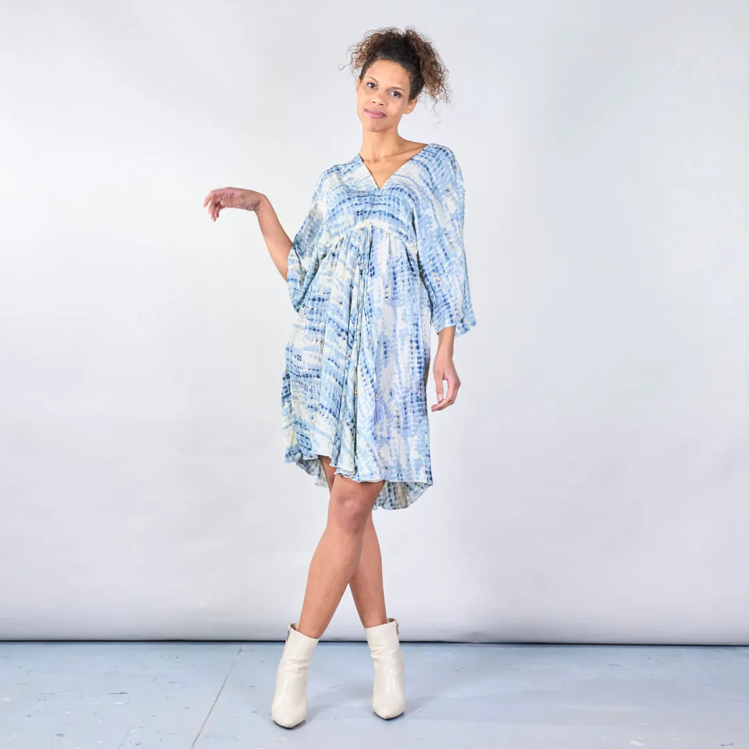 Tie-dye boho maxi dress with back tie wholesale