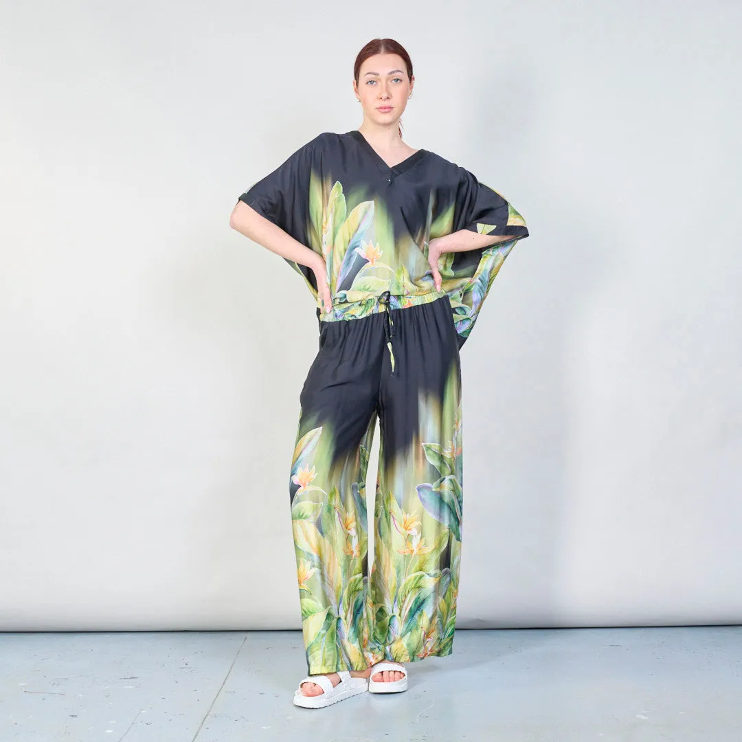 Tropical paradise gradient wide-leg trousers wholesale
