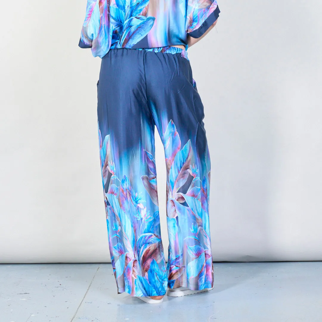 Tropical paradise gradient wide-leg trousers wholesale