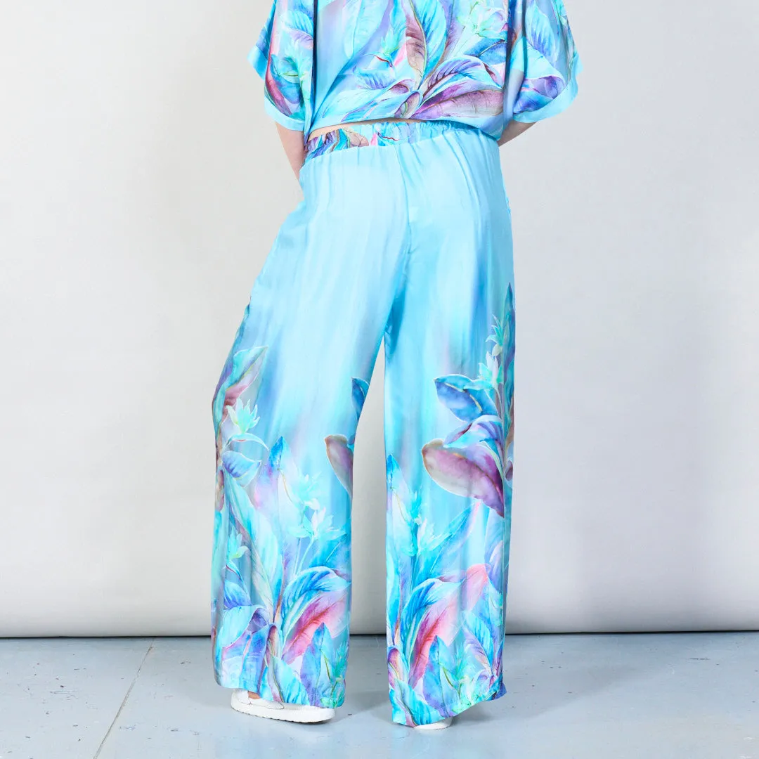 Tropical paradise gradient wide-leg trousers wholesale
