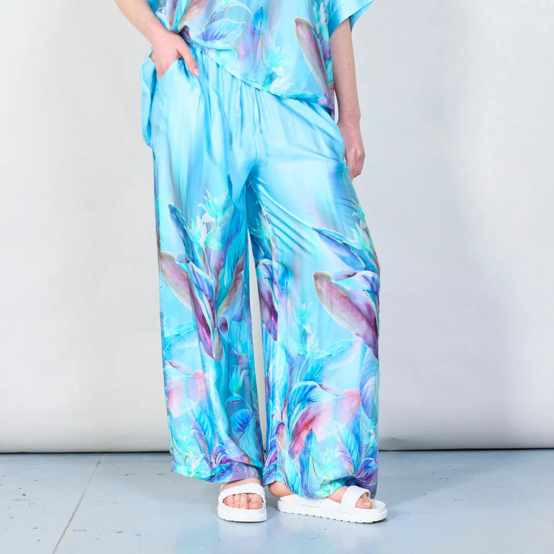 Tropical paradise gradient wide-leg trousers wholesale