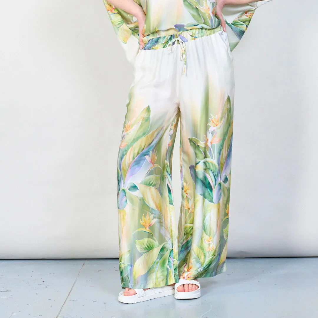 Tropical paradise gradient wide-leg trousers wholesale