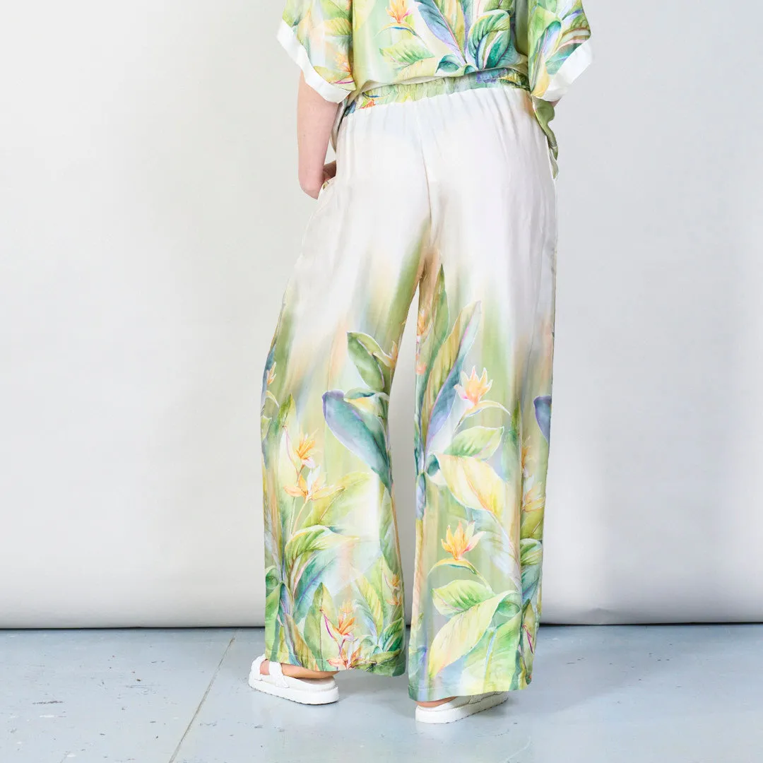 Tropical paradise gradient wide-leg trousers wholesale