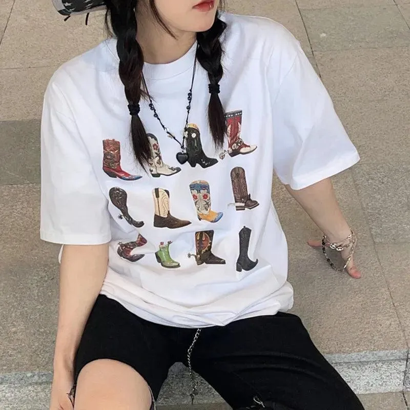 Vintage Cowgirl Graphic Tee: Retro Western Boho Style WomenTop