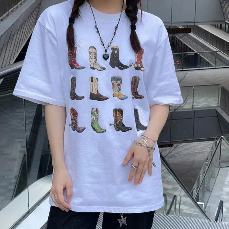 Vintage Cowgirl Graphic Tee: Retro Western Boho Style WomenTop