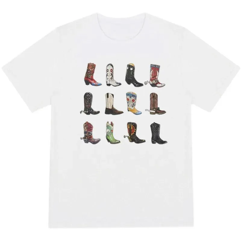 Vintage Cowgirl Graphic Tee: Retro Western Boho Style WomenTop