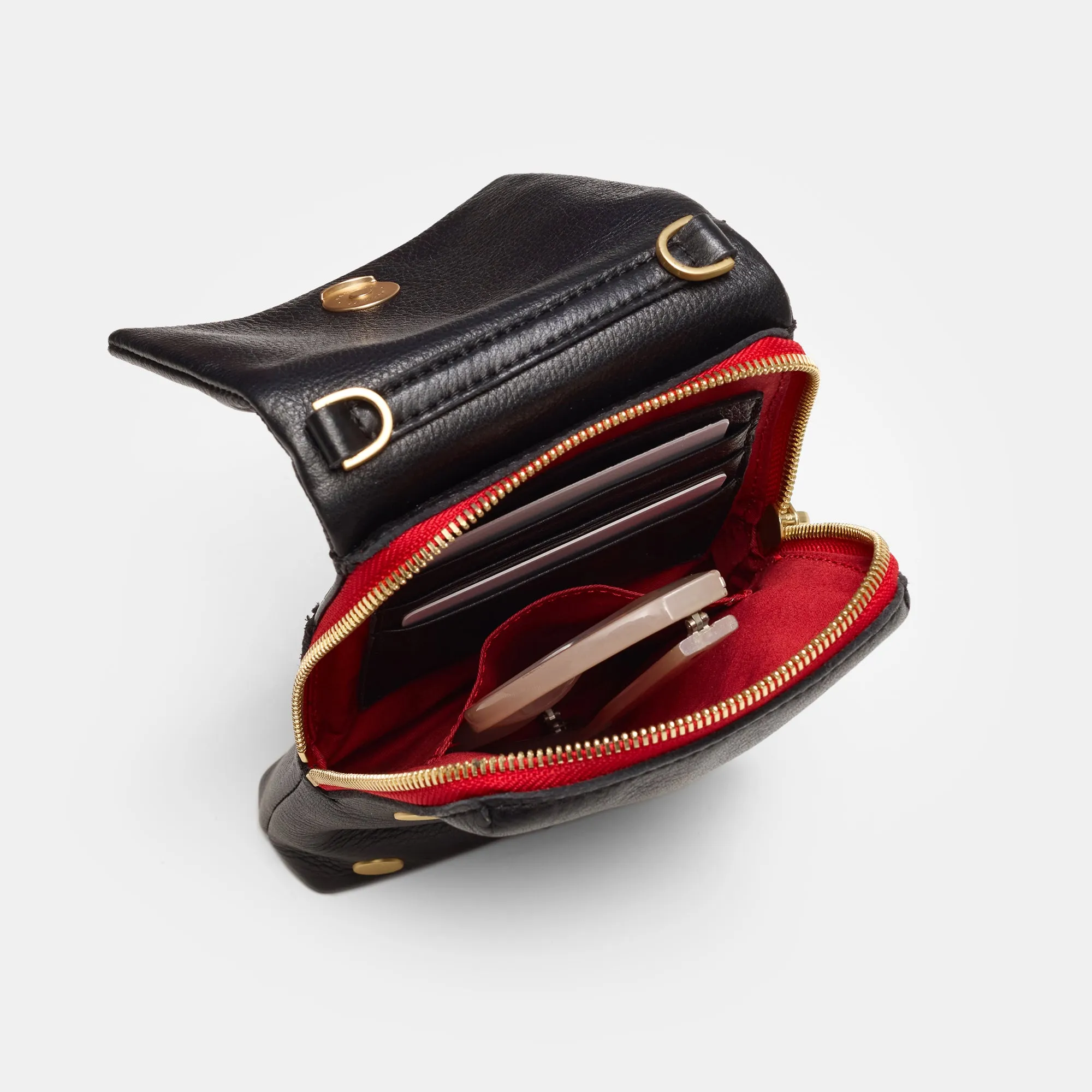 VIP Mobile | Black/Brushed Gold Red Zip