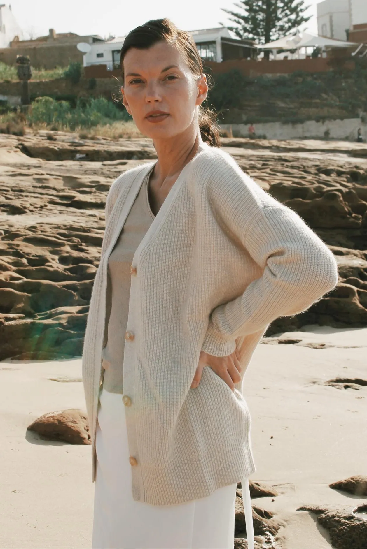 Willa Cashmere Cardigan - Natural