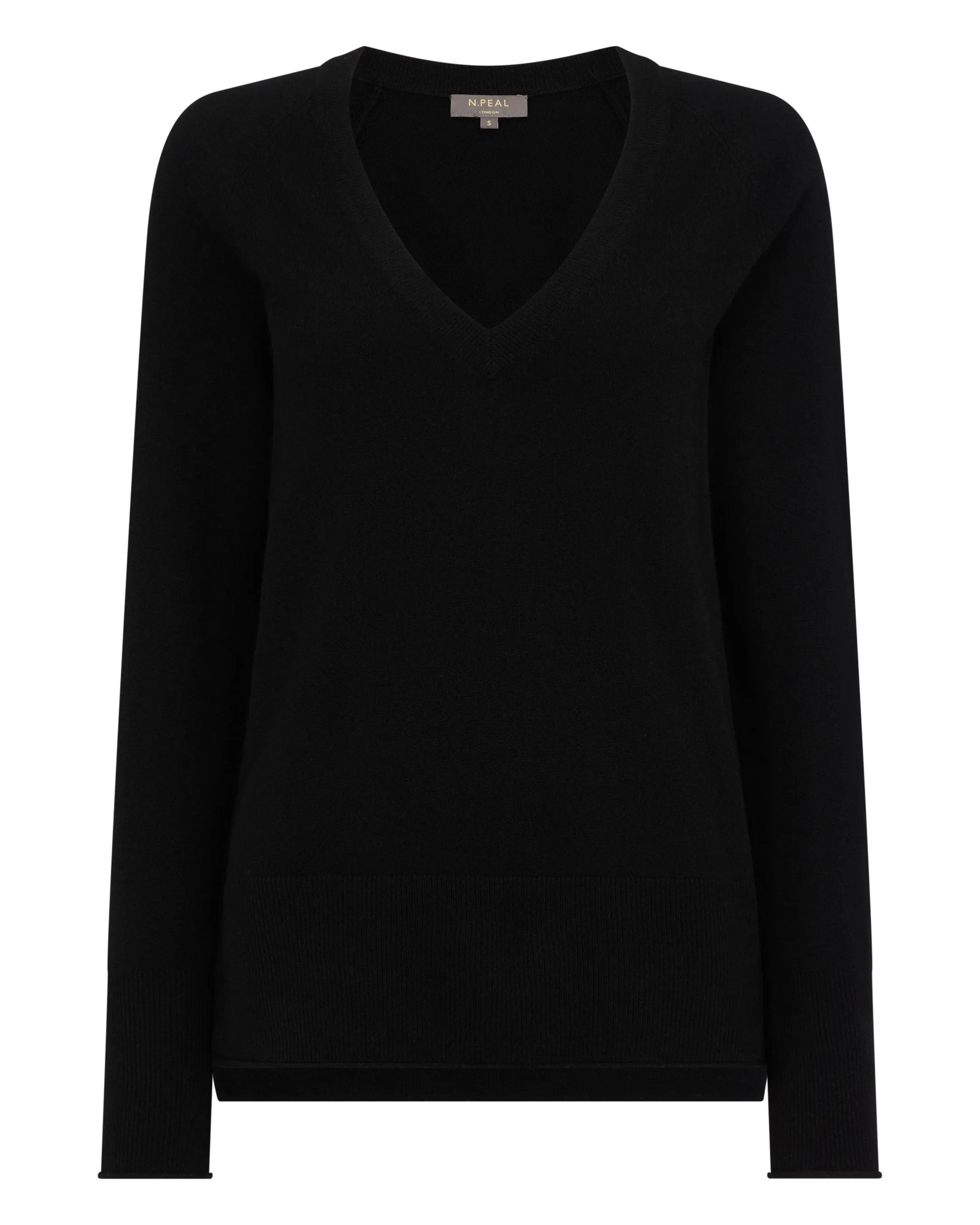 Women's Relaxed V Neck Cashmere Jumper Black
