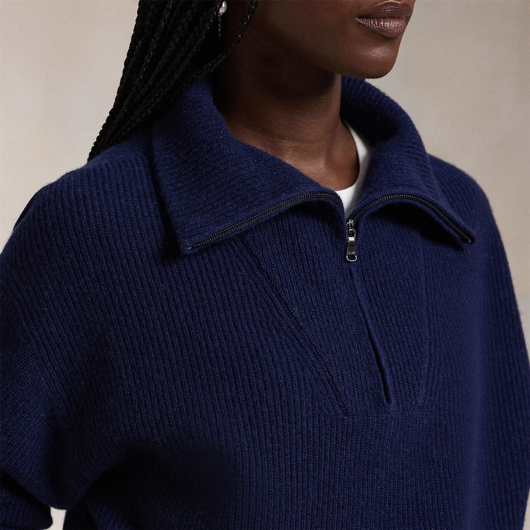 Womens RLX Cashmere Half Zip Refined Navy - 2025