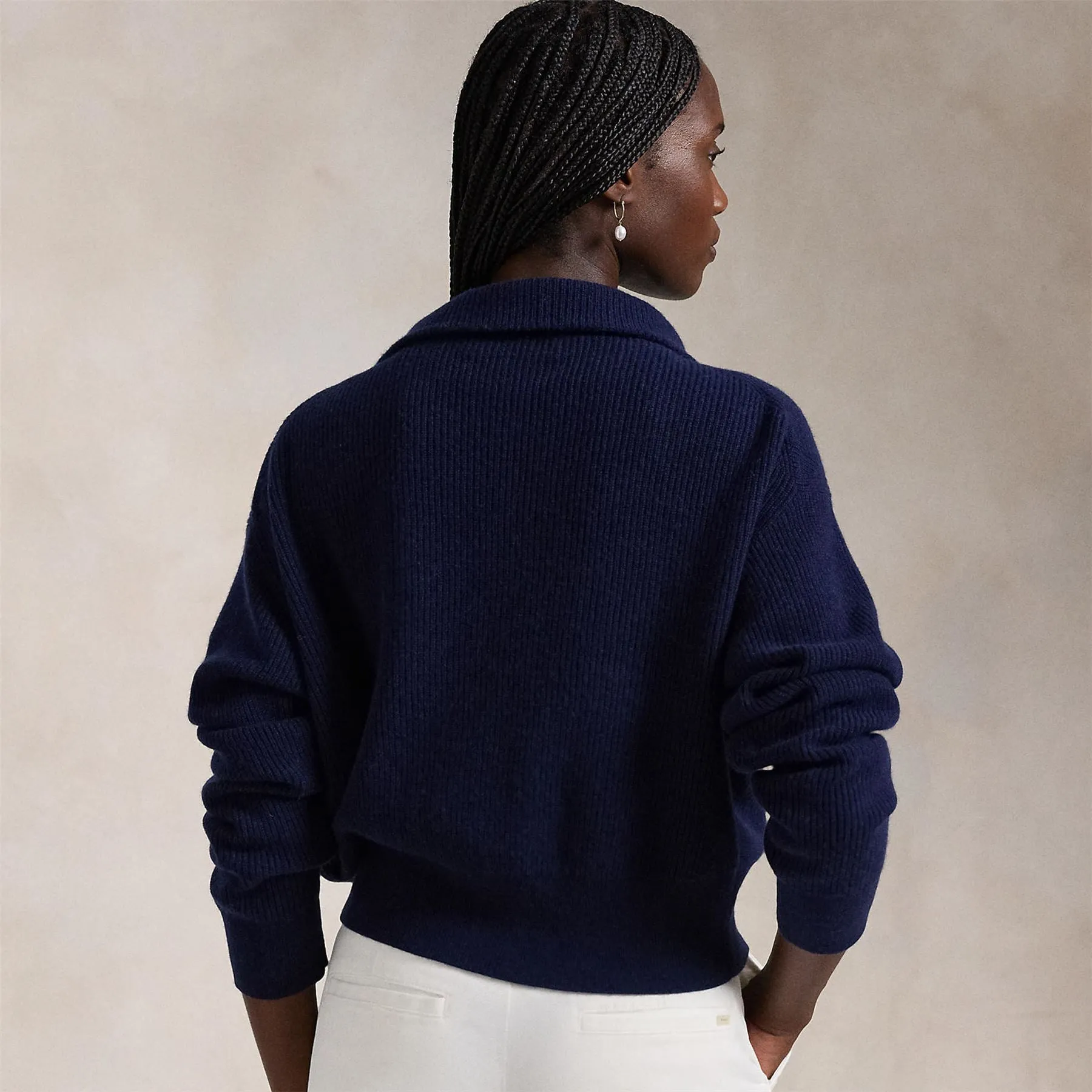 Womens RLX Cashmere Half Zip Refined Navy - 2025