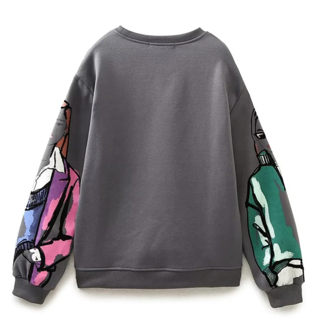Women's Warm Loose Cashmere Wool Print Sweater | Ideal for Autumn/Winter