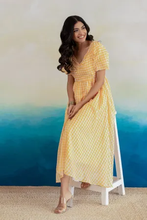YELLOW GINGHAM MAXI